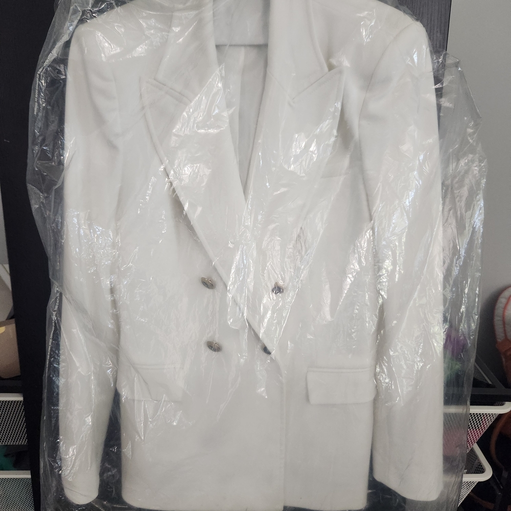 Zara Cream Double-Breasted Blazer Jacket - Picture 4 of 5